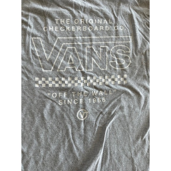 VANS Shirt Gray Long Sleeve Graphic Back Lightweight Crew Tee Skater - Picture 5 of 9